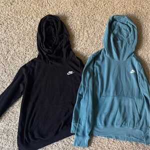 Nike women’s Black and teal blue Pullover Hoodies, set of 2